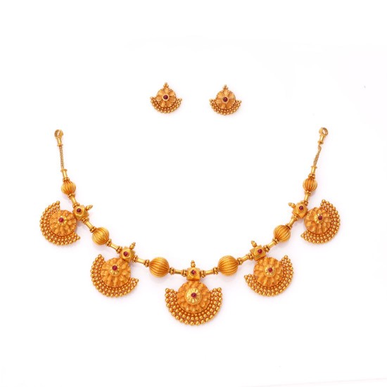 Traditional Temple Kundan Half Set